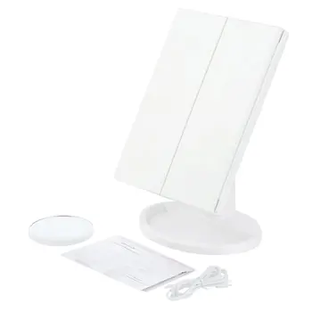 

Desktop 36LED Facial Makeup Mirror Compact Size 180 Degree Rotation Tabletop Cosmetic Makeup Mirror With Magnification