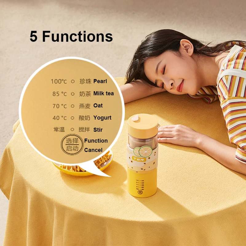 220V Electric Coffee Maker 300ml Portable Milk Tea Machine Automatic Milk frother 5 in 1 DIY Milk Tea Yogurt Boiling Cup