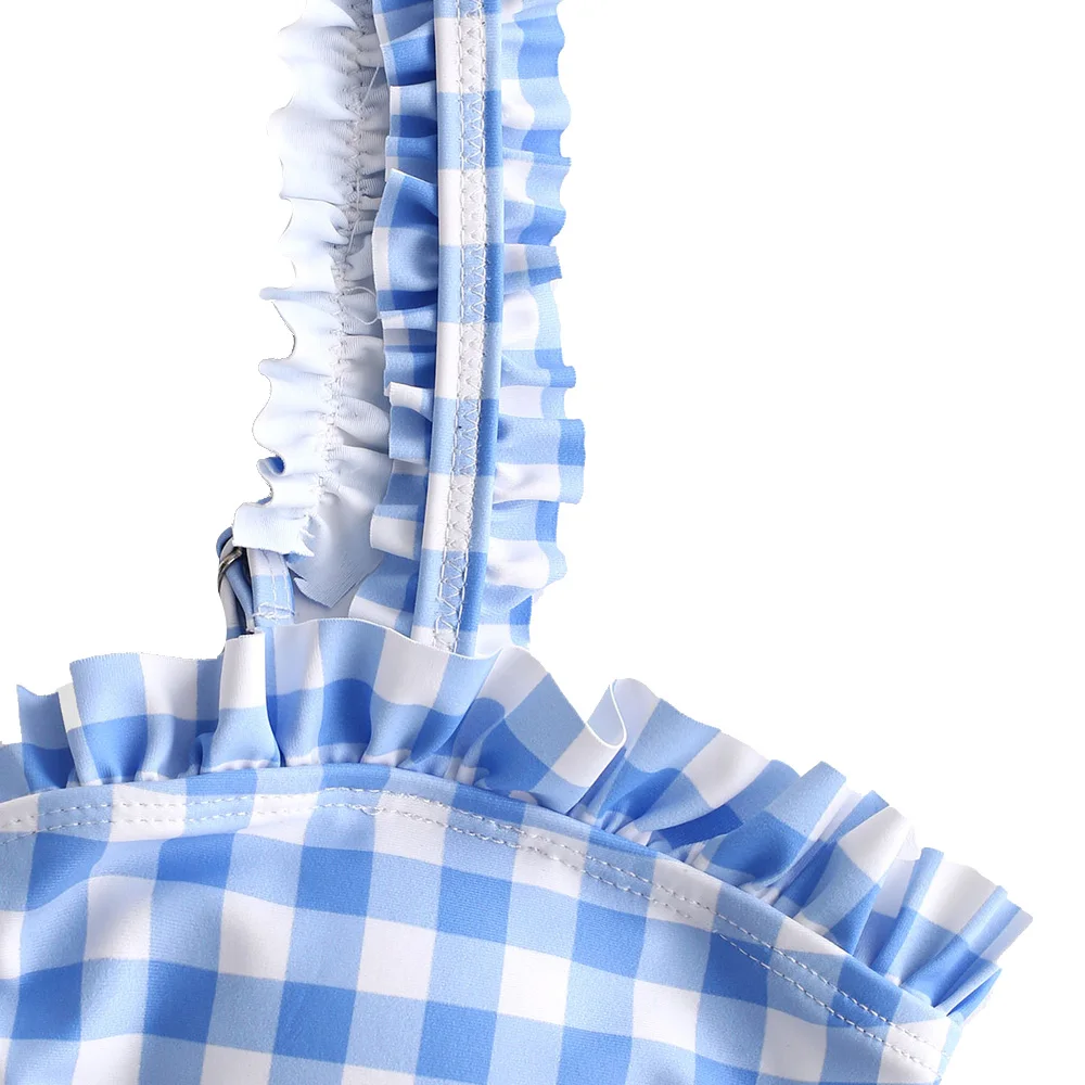 ZAFUL Plaid V Wired Ruffle Bikini Set For Women Wire Free Straps Swimsuits Low Waisted Padded Summer Two Pieces Bathing Suits ZAFUL Plaid V Wired Ruffle Bikini Set For Women Wire Free Straps Swimsuits Low Waisted Padded Summer Two Pieces Bathing Suits