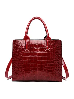 

2020 Women Alligator Grain Shoulder Bag Fashionable PU Leather Zipper Messenger Bag Adjustable Large Capacity Crossbody Bag