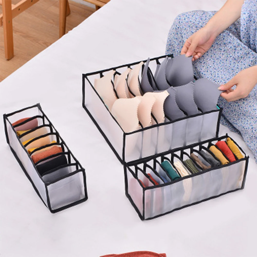 Underwear Bra Socks Panties Storage Boxes Save Space Cabinet Organizers Wardrobe Home Room Organization Drawer Divider Dormitory