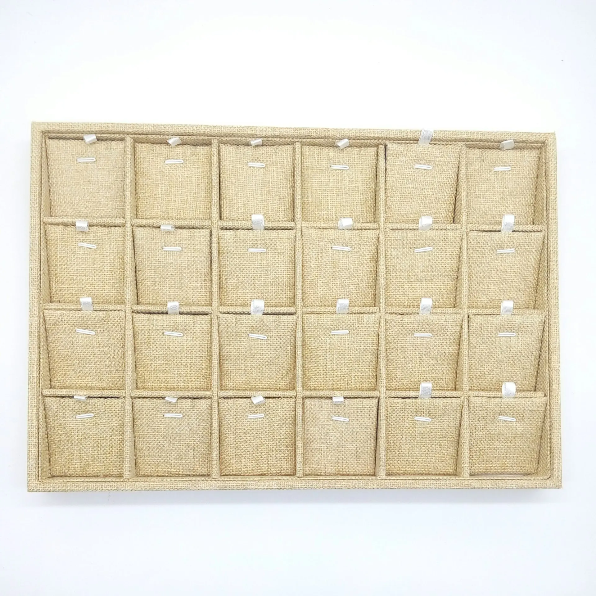 

35*24cm24 Hanging Linen Jewelry Display Box Necklace Pendant Display Box Ring Display Rack Z-052