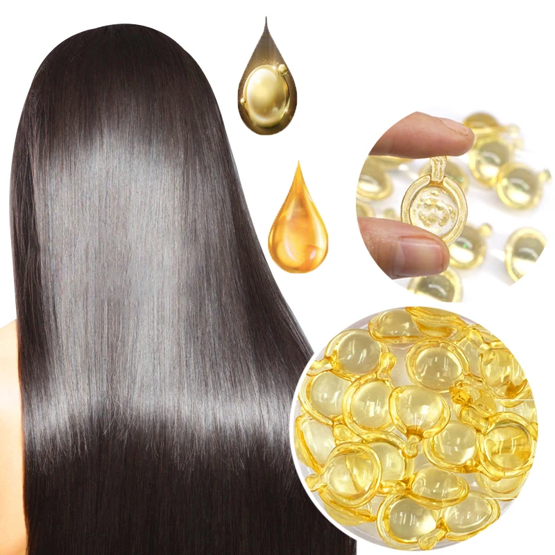 Hair Vitamin Capsule Pro Keratin Complex Oil Smooth Silky Hair Serum Anti Loss Mask Repair Damaged 10Pcs hair mask,hair vitamin capsule,hair treatment oil,hair treatment