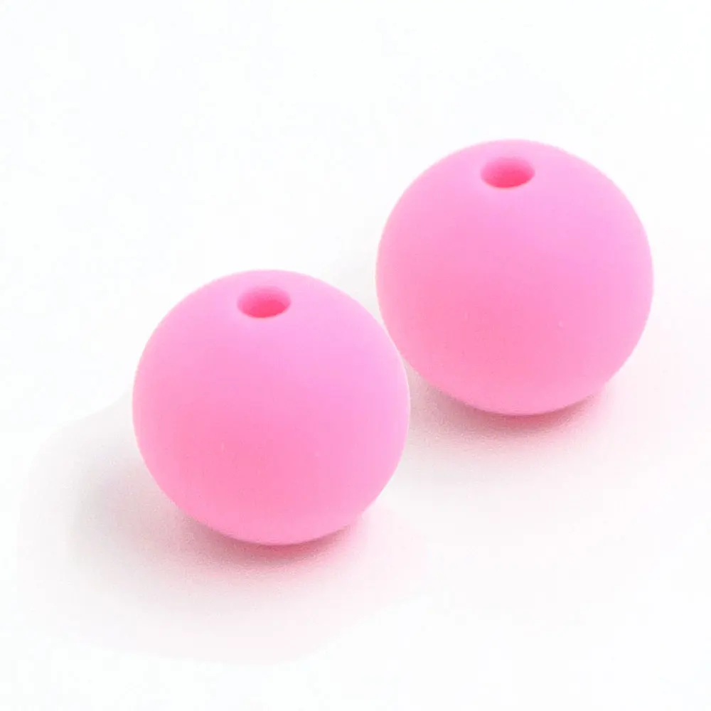 Pink GYLAXIDO 40 шт. 12 мм силиконы коралловые Бусины круглые перле Силиконовые Зубные бусины для изготовления ювелирных изделий детские товары игрушки для прорезывания зубов - Цвет: Pink
