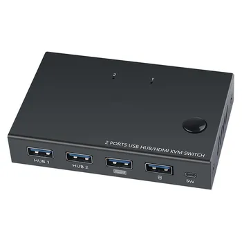 

2 In 1 Out HDMI KVM Switch Box Video Display 4K USB Switch Splitter for 2 PC Sharing Keyboard Mouse Printer JR Deals
