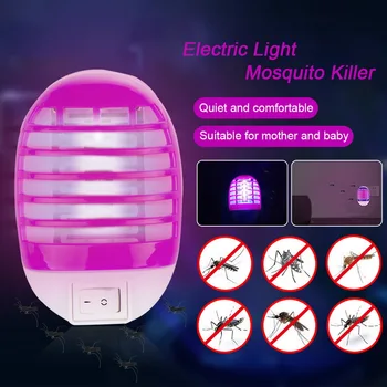 

New 2pc Home Practical LED Socket Electric Mosquito Repellent Fly Bug Insect Killer Trap Night Lamp Zapper EU Plug 4Colors#