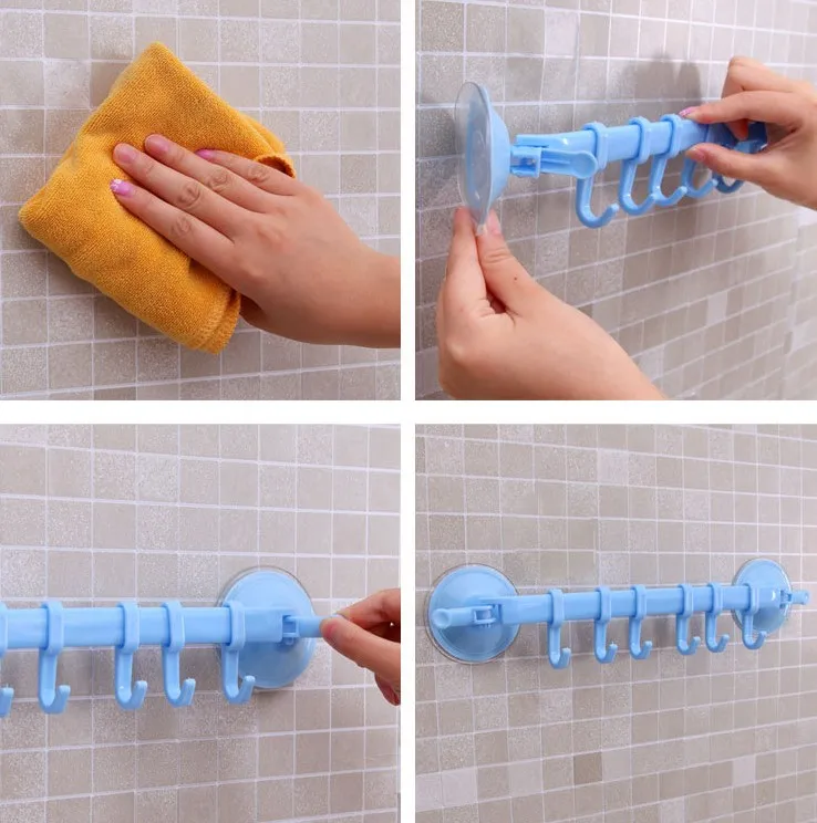 Настенная вешалка с регулируемой присоской вакуумная стойка крючок для хранения