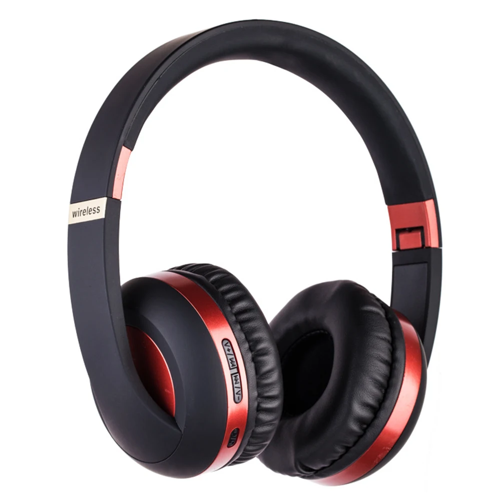 Fashion Stereo Wireless Folding Bluetooth Bass Plug Card Noise Reduction Practical Portable FM Radio Headset With Microphone