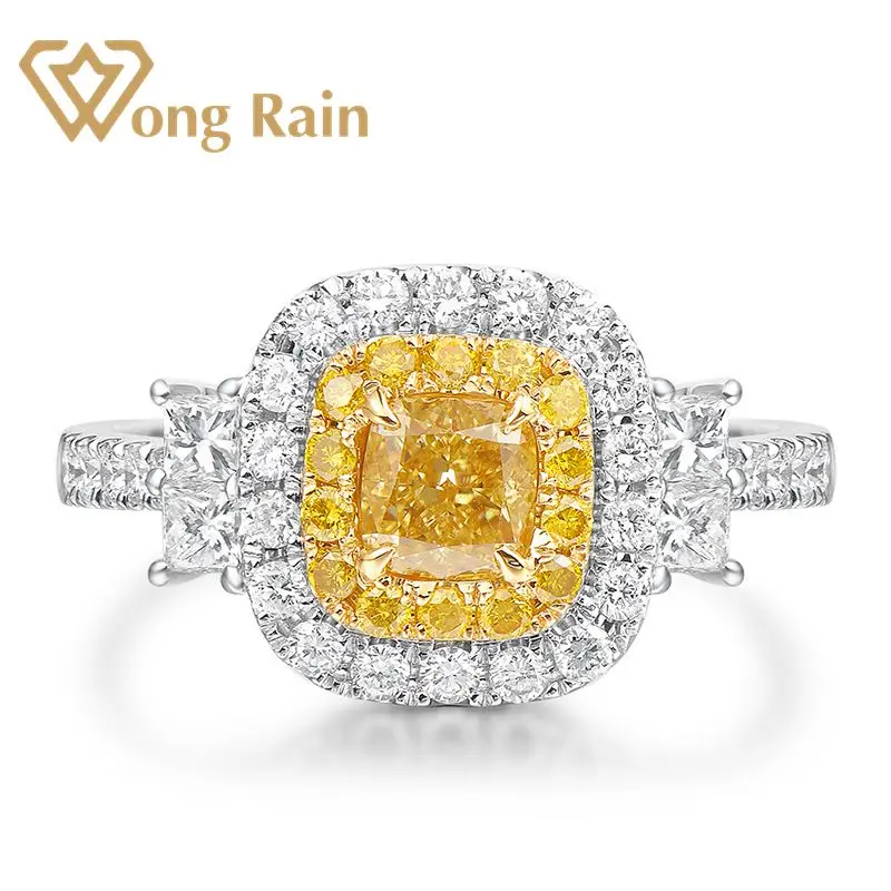 Wong Rain Luxury 100% 925 Sterling Silver Created Moissanite Citrine Gemstone Wedding Engagement Ring Fine Jewelry Wholesale Wong Rain Luxury 100% 925 Sterling Silver Created Moissanite Citrine Gemstone Wedding Engagement Ring Fine Jewelry Wholesale