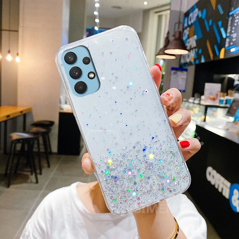 Glitter Silver Foil Silicone Phone Case For Samsung Galaxy Series_voghion.com
