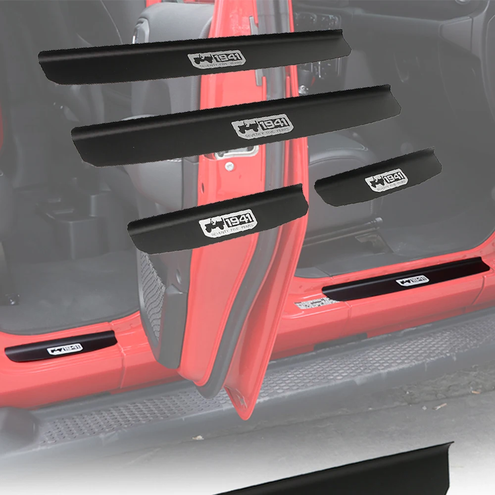 1941 Anniversary Door Sill Scuff Plate Car Door Entry Pedal Cover Trim Protector Guard For Jeep Wrangler JL 4 Door