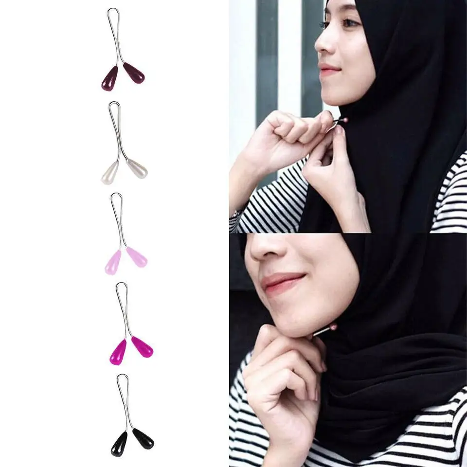 12 Pcs Pearl Clip Scarf Pin Headscarf Shawl Scarf Accessories Lady