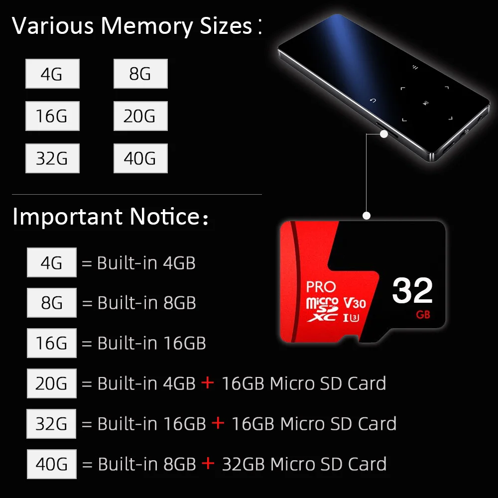 REDANT MP4 плеер bluetooth mp3 mp4 музыкальный плеер портативный MP4 медиа тонкий с 1,8 дюймовыми сенсорными клавишами fm-радио видео Hifi MP 4 16GB
