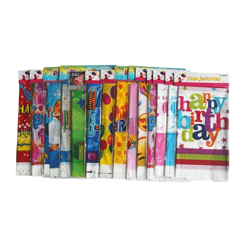 

Disposable Tablecloth Cartoon Birthday Party Plastic Table Cloth Rectangular for Children's Kids Adult Birthday Decorations
