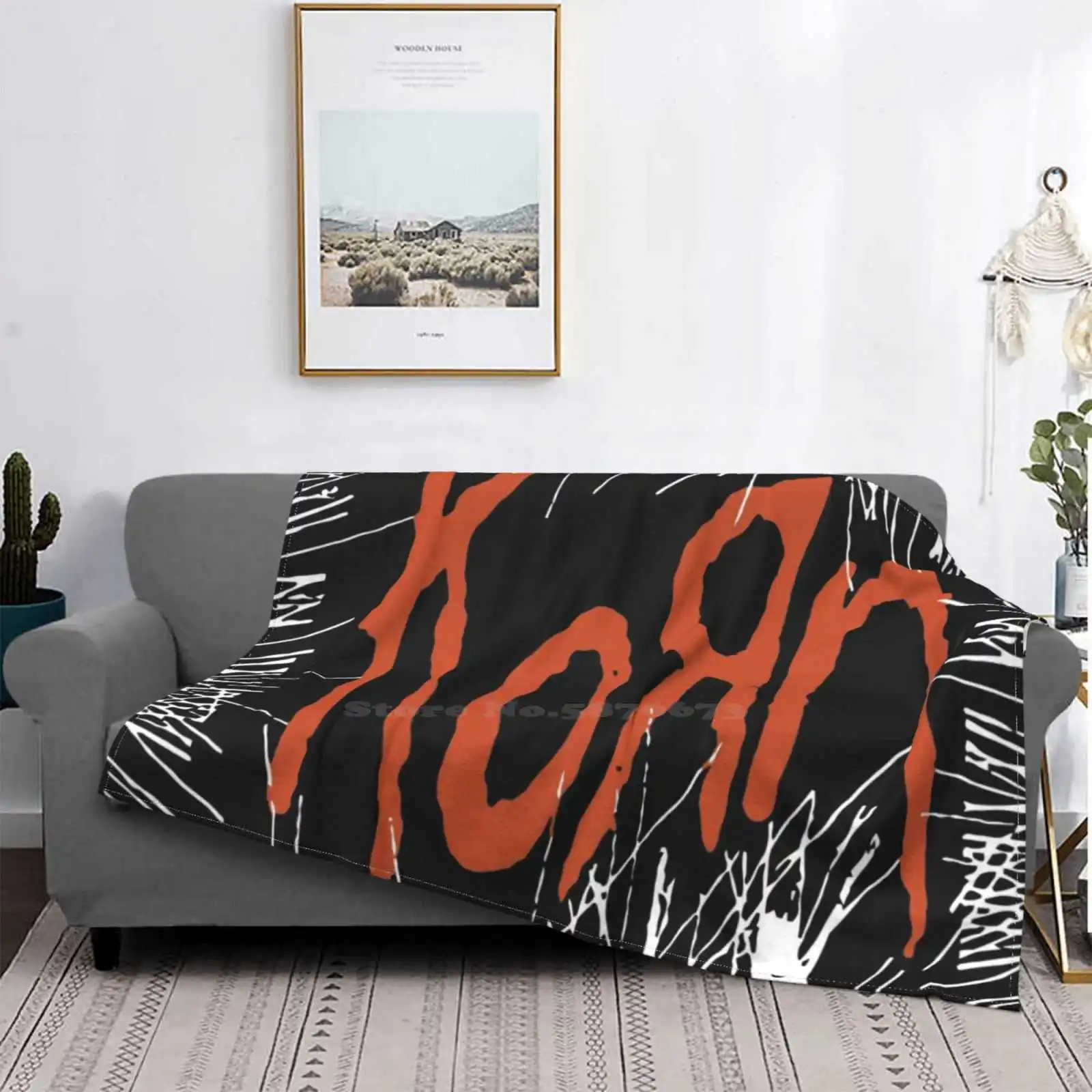 Cablato Shaggy Throw Soft Coperta Divano/Letto/Viaggi Love Gifts Band Music Vocalist Korn Guitarist Metal Song Album