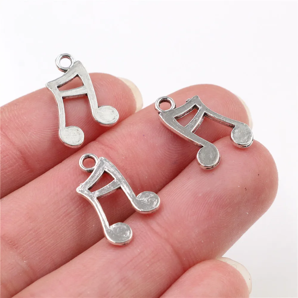 20pcs Charms Musical note 17x11mm Tibetan Silver Plated Pendants Antique Jewelry Making DIY Handmade Craft | Украшения и