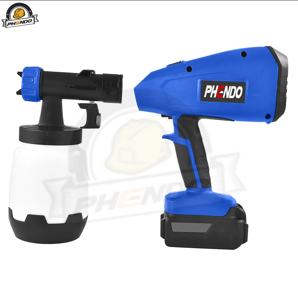 Электрический пистолет распылитель PHENDO 18 в литий ионный перезаряжаемый краски