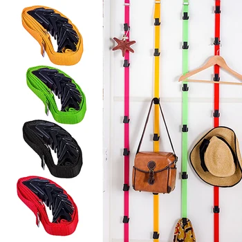 

Creative Colorful Multi-Purpose Adjustable Door Back Hook Strap Clothes Hats Hanging Belt Hanger Tape Home Decoration Storage