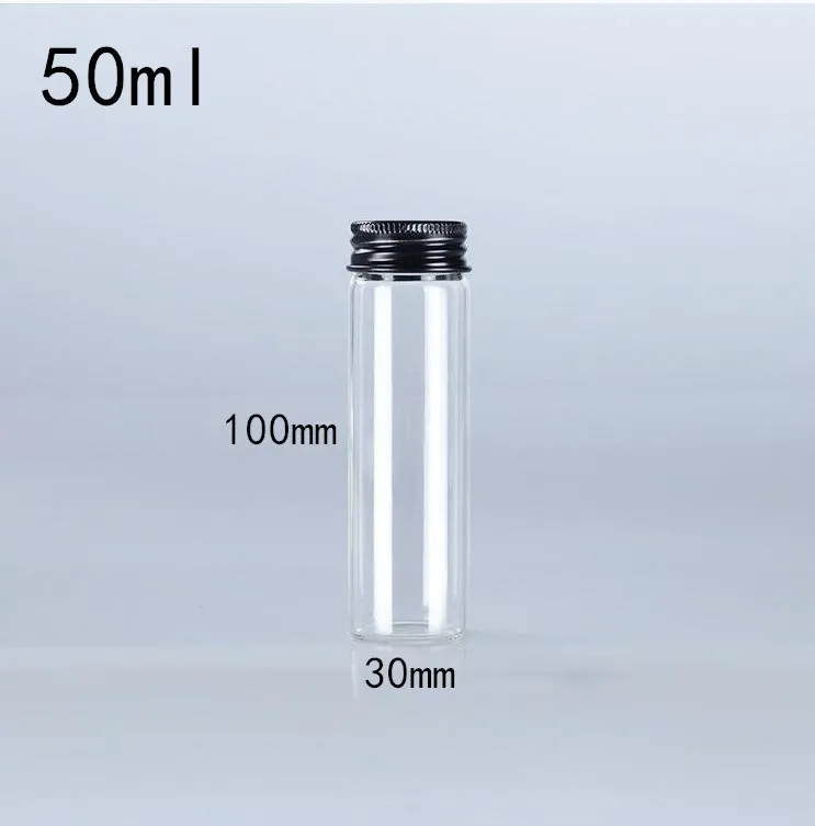 10pcs 15-110ml Small Glass Bottle With Cap Kitchen Glass Canister Snack Sugar Storage Container Jar Bottle Kitchen Accessories 5