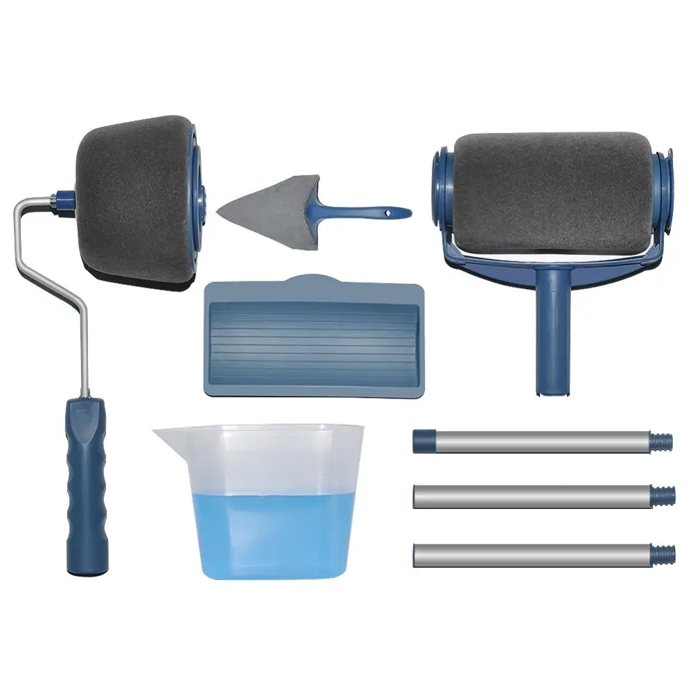 

8Pcs Painting Roller Wall Decorate Brush Set Multifunctional House Paint Seamless Sponge House Tool Kit Paint