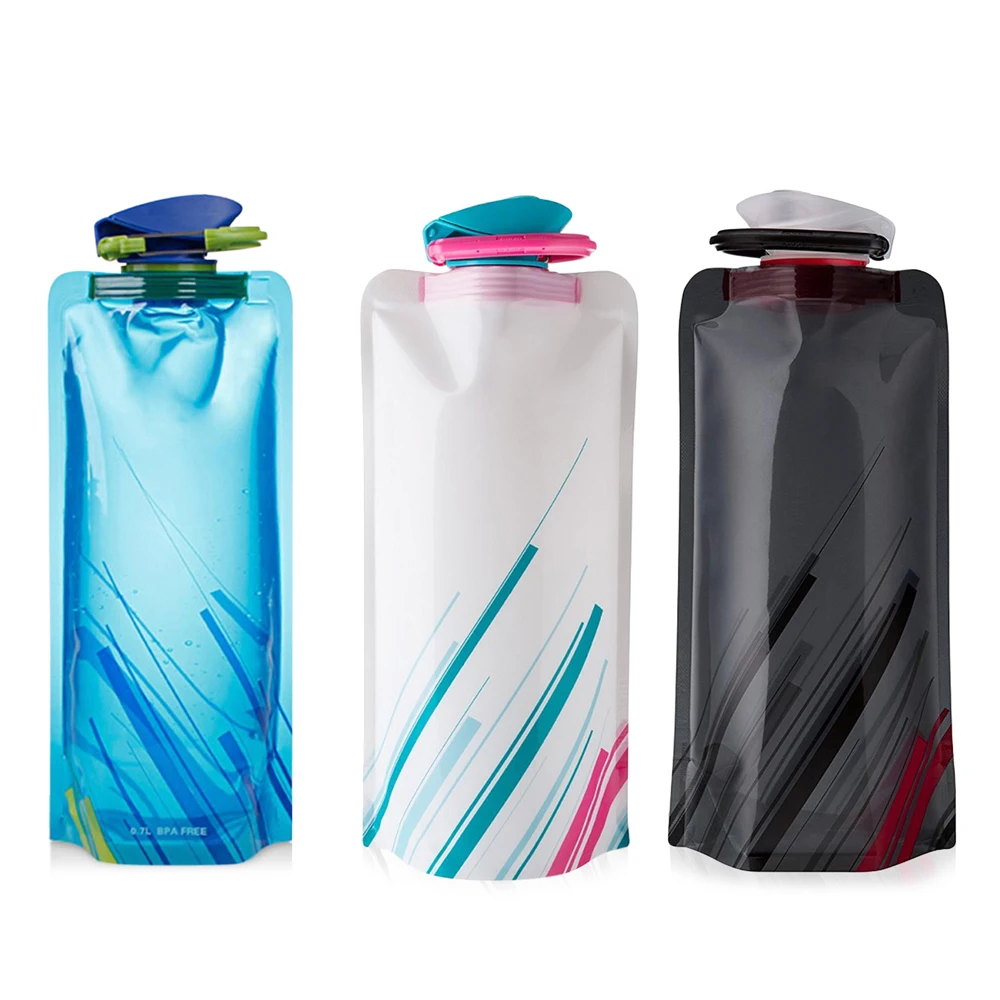 0.7L Folding Large Water Bag Outdoor Car Portable Hiking Household Camping Practical Hook Water Bag