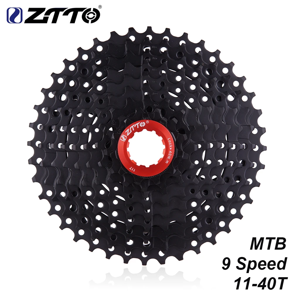 ZTTO MTB горный велосипед запчасти для велосипеда 9s 27s Скорость свободного хода кассеты 11-40T широкий коэффициент совместимый для Shimano M430 M4000 M3000 - Цвет: 9S 40T BLACK