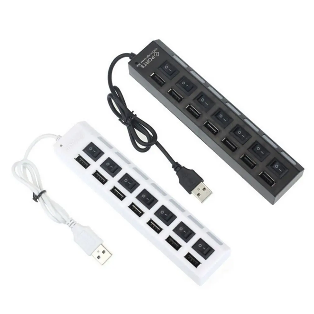 USB 3,0 концентратор 2,0 концентратор Мульти USB разветвитель 7 портов расширитель несколько USB 3 концентратор с адаптером питания USB3.0 концентратор с переключателем