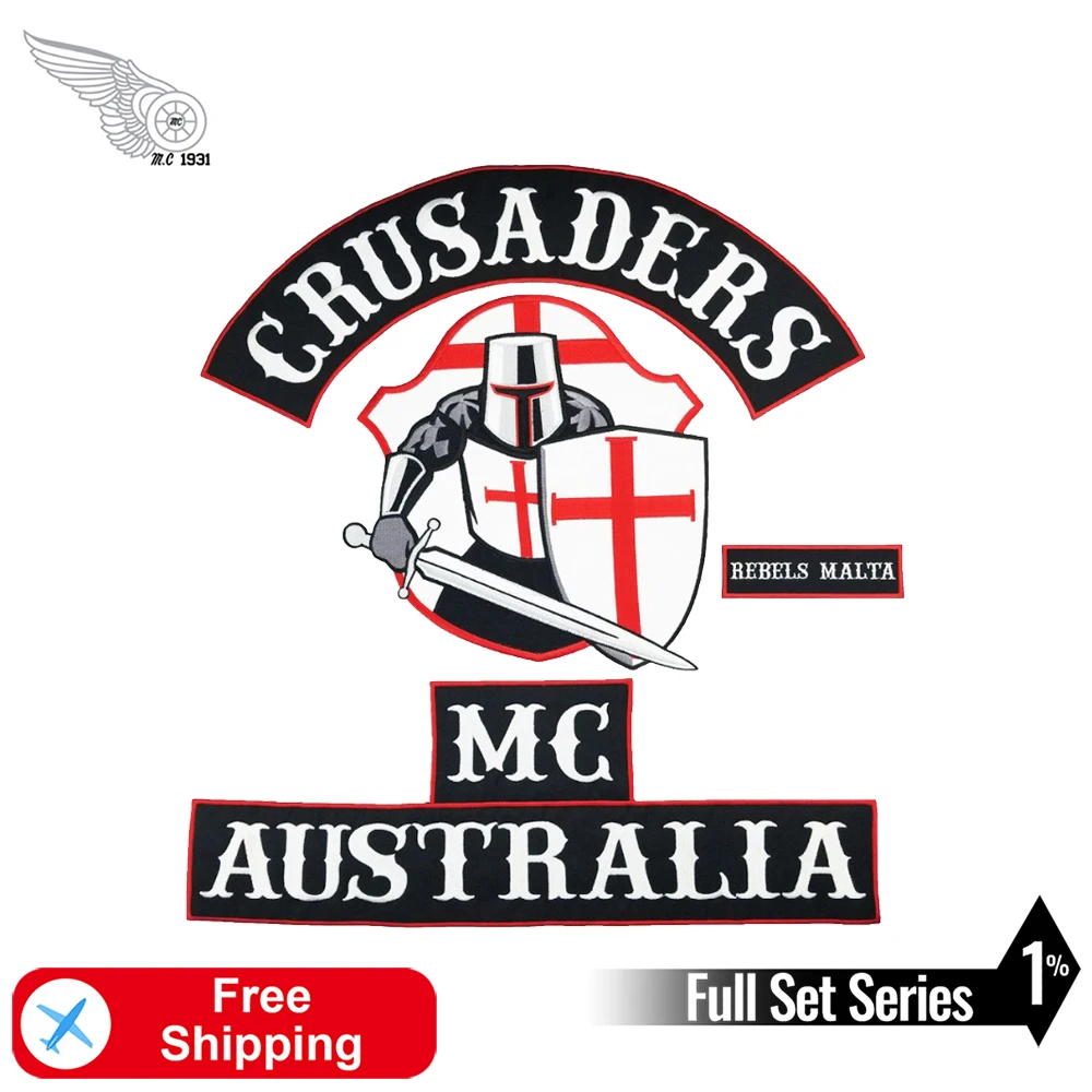 Crusaders Australia 1% MC вышитая нашивка для одежды искусственный жилет большая спина
