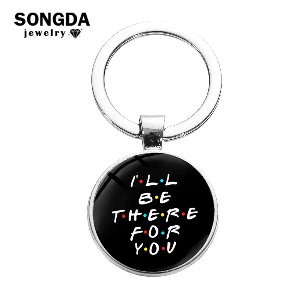 Newest Friends Tv Show Keychain 25th Anniversary Series Cartoon Fun Pattern Glass Dome Pendant Key Chain For Good Friend Key Chains Aliexpress