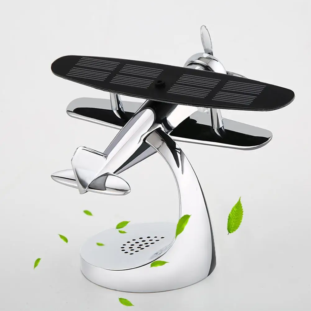 Solar Power Car Perfume Aircraft Model Ornament Airplane Aroma Diffuser Decor Car Parfume Car-styling Accessories