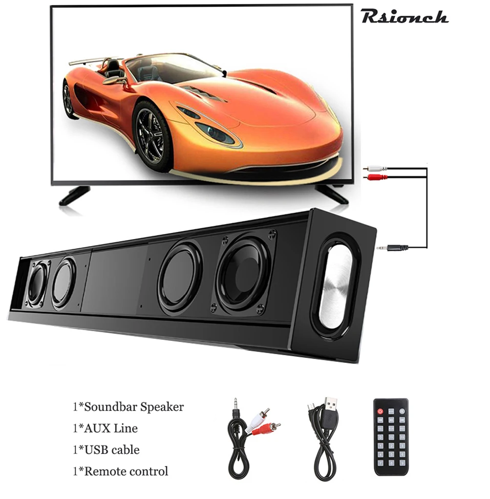 

Rsionch S688 Wireless Bluetooth Speaker Soundbar Subwoofer Home Theater Speakers AUX TF Computer Audio Speaker