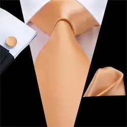 Hi-Tie однотонный оранжевый галстук для мужчин шелковый галстук 8,5 см костюмный галстук для бизнеса вечерние Свадебный галстук C-3267 Прямая