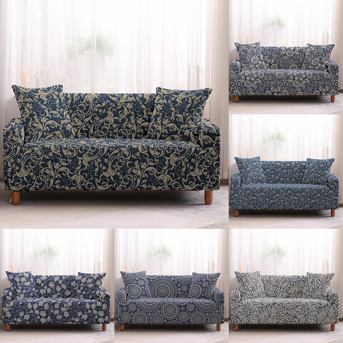 

Bohemia Elastic Sofa Cover Set Cotton Universal Sofa Covers for Living Room Pets Armchair Corner Couch Cover Corner Sofa Cover