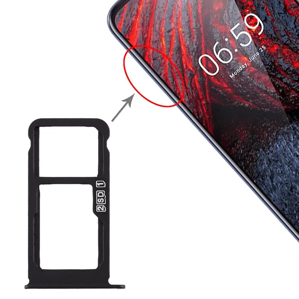 Лоток для sim-карт+ лоток для sim-карт/лоток для карт памяти Micro SD для Nokia X6()/TA-1099/6,1 Plus