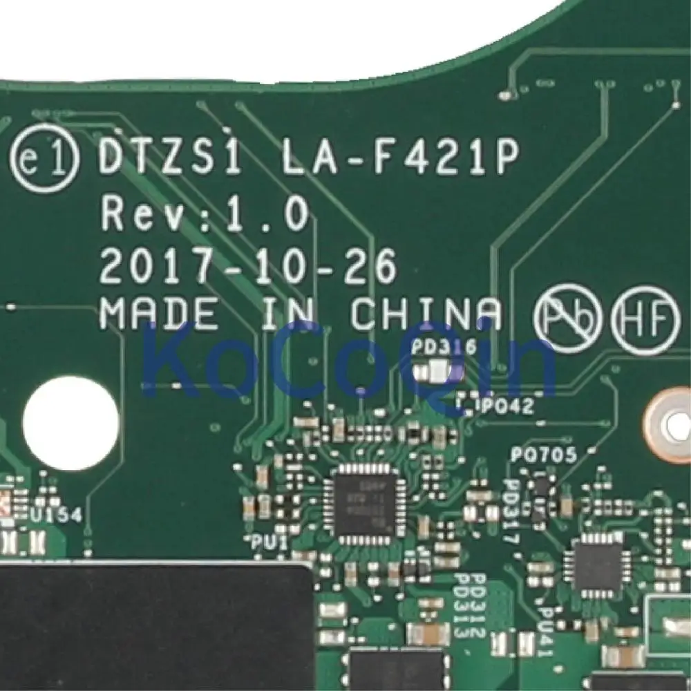 awesome  KoCoQin Laptop motherboard For LENOVO YOGA 380 X380 Mainboard SR3L9 i5-8350U 02DA016 LA-F421P With 