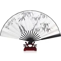 Éventail pliant chinois en bois et bambou, 10/13 pouces, pour calligraphie et peinture 2