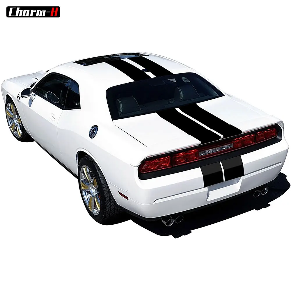 Car Styling Racing Stripe Body Kit Door Side Hood Rear Waistline Side Skirt Stripes Vinyl Decal Stickers for Dodge Challenger