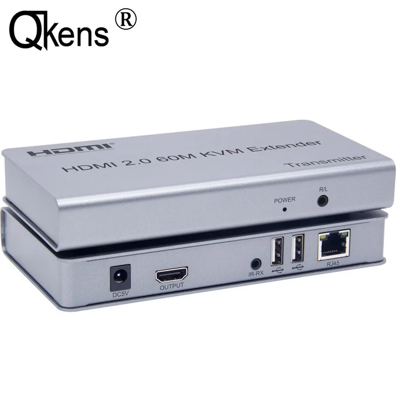 4K 60HZ HDMI 2,0 60M USB KVM HDMI удлинитель передатчик приемник HD удлинитель конвертер по RJ45 Ethernet UTP CAT 5e 6 6E кабель