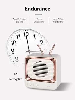 

Mini Bluetooth Speaker DW02 Desktop Retro Mini FM Radio Mini Voice Amplifier 5.0 Fast Transmission 4D Sound Effect Home