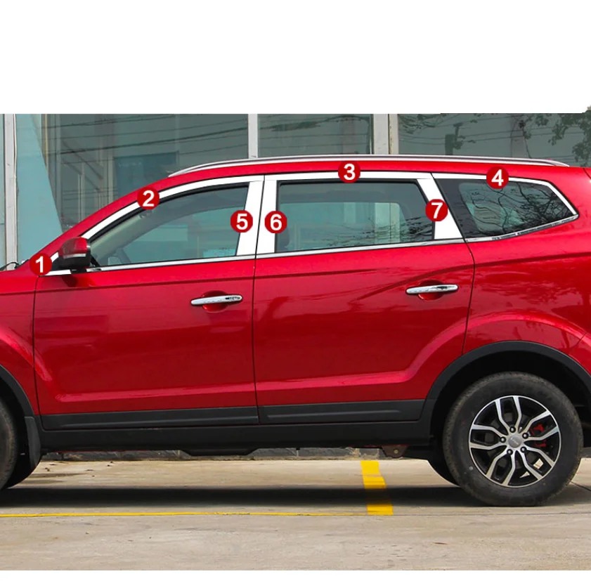 Нержавеющая сталь окна автомобиля планки для lifan x7