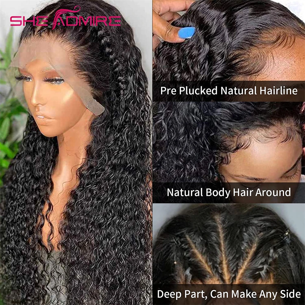 Water Wave Lace Front Human Hair Wigs 13X6 HD Lace Frontal Wig Brazilian Loose Deep Curly Human Hair Wigs Preplucked Closure Wig