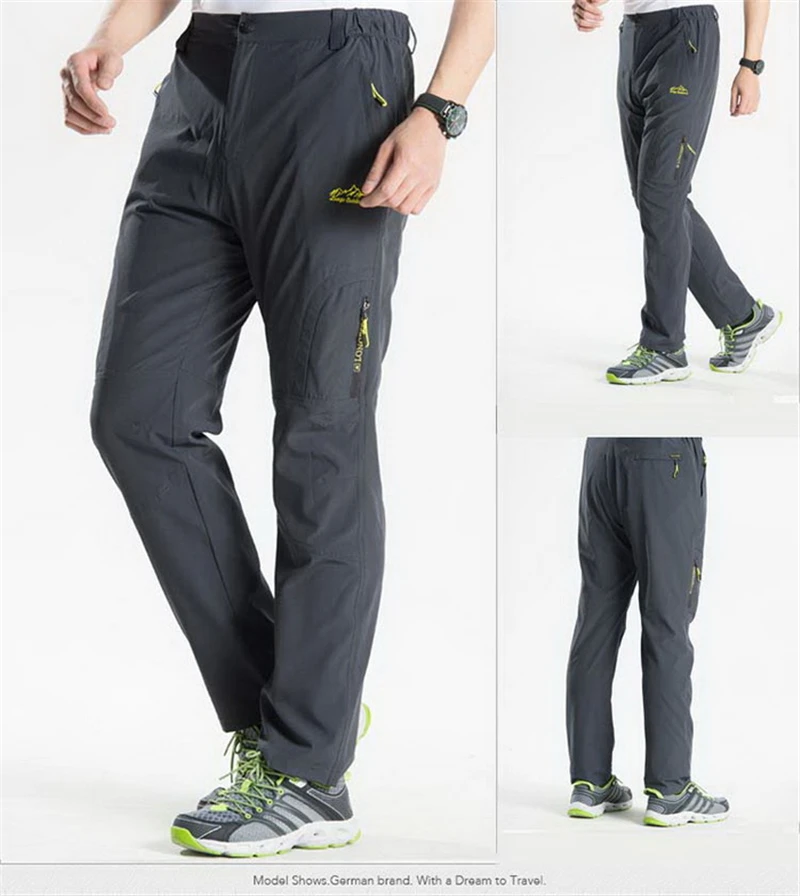 Men Stretch Hiking Pants Summer Quick Dry Breathable High Elastic Trousers Outdoor Mountain Trekking Fishing Climbing Pants 5XL