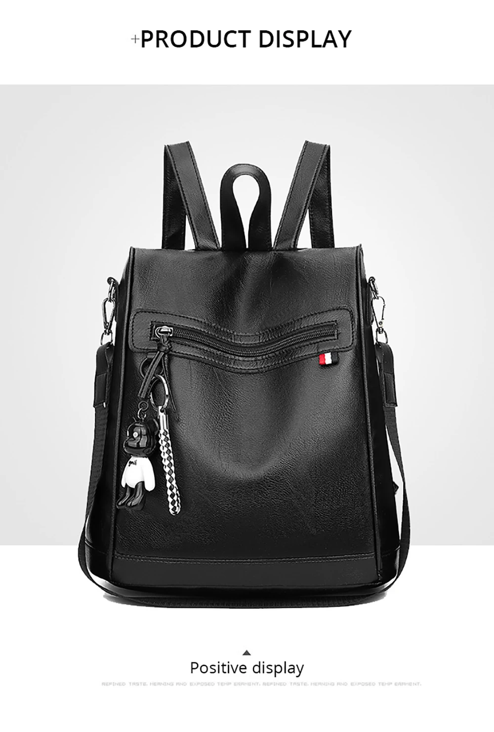 Модный повседневный женский рюкзак из искусственной кожи, Противоугонный рюкзак, высокое качество, черные рюкзаки для женщин, большая вместительность, дорожная сумка через плечо