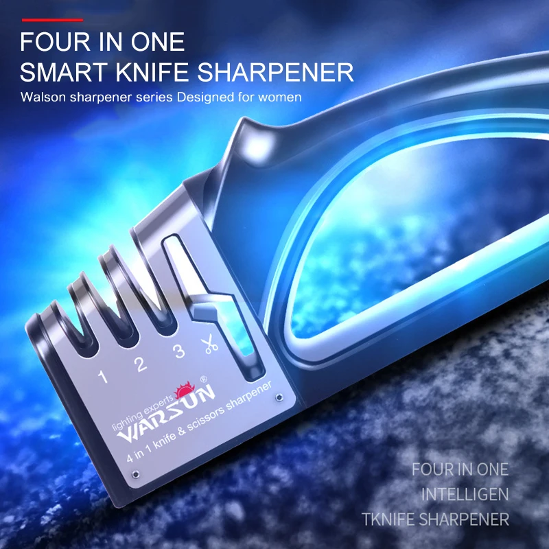 4-in-1 Kitchen Handheld Professional Knife Sharpener Sharpening Stone Stick Sharpener Tool Kitchen Knives Accessories
