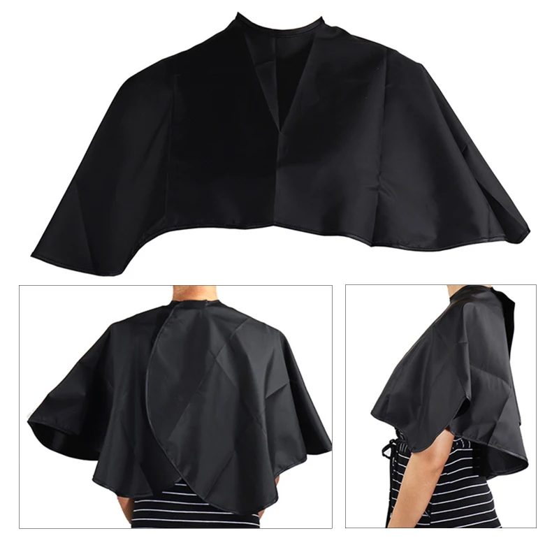 Cape Short Cloth-Wrap Hair-Dye-Tools Salon Hair-Cutting Barber Black Waterproof Square
