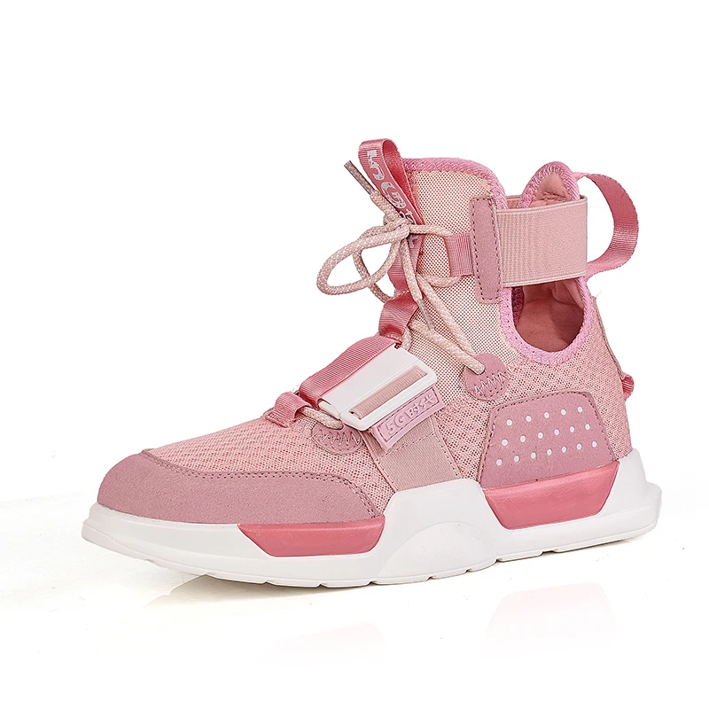 Женские ботильоны дышащая обувь из сетчатого материала женские розовые ботинки, большие размеры 36-45 модная повседневная обувь для отдыха, tenis feminino