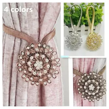 comprar 1x Pérola Magnética Cortina Clipe Cortina Suportes Tieback Fivela Clipes Pendurado Bola Fivela Gravata Volta Cortina Acessórios Decoração Da Sua Casa