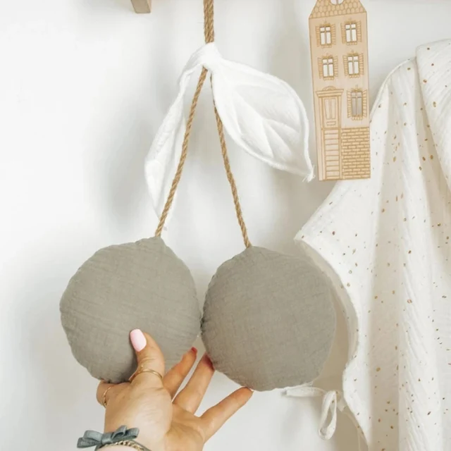 Nordic Style Kids Room Decoration Kawaii Cotton Cherry Wall Hanging Ornaments Children Baby Bedroom Accessories Home Party Decor 3