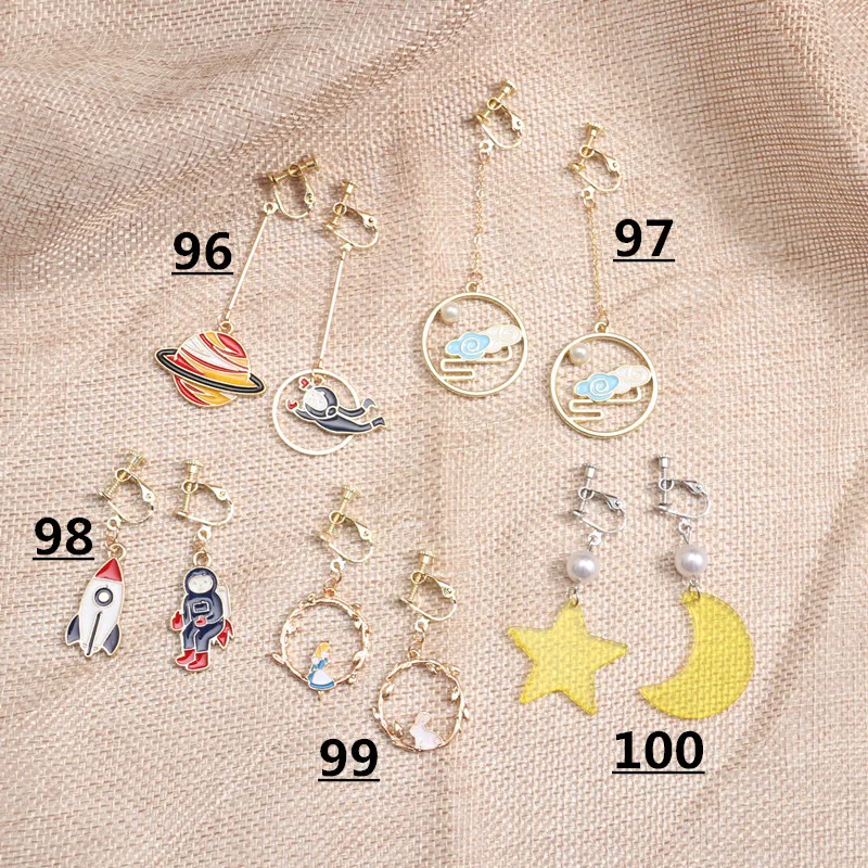 5pairs style 20 Бренд Grace Jun 5 пар/компл. в Корейском стиле серьги-клипсы не пирсинг для Для женщин модные роскошные студент вечерние нужно не проколотых ушей серьги - Окраска металла: 5pairs style 20