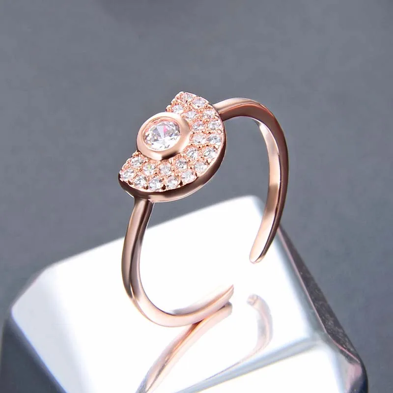 Bague Ringen, корейское, свежее, Стерлинговое Серебро S925 пробы, кольцо из розового золота с искусственным кристаллом, вечерние ювелирные изделия для свадьбы
